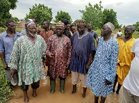 MP for Kumbungu, Alhaj Dr. Hamza Adam with affected constituents in the community