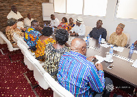 Mahama in a meeting with former ambassadors and High commissioners