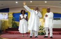 Ofosu Ampofo at a thanksgiving ceremony at Royal House Chapel International in Accra.