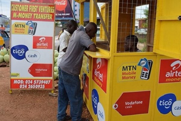 A MoMo merchant with a customer