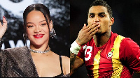 A photogrid of Rihanna and Kevin-Prince Boateng