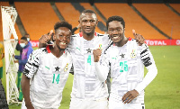 Gyasi [right] with some teammates