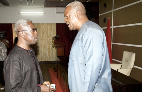 Former President John Mahama (r) and Tony Aidoo (l)