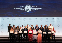 Group photo of HH Sheikh Mohamed Bin Zayed along with heads of state amongst others