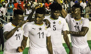 Ghana international Mohammed Kudus with his Black Stars teammates