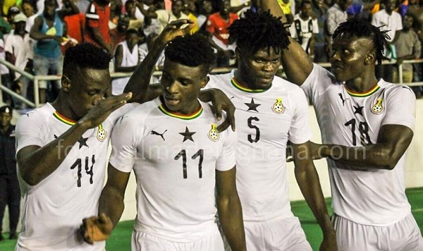 Ghana international Mohammed Kudus with his Black Stars teammates