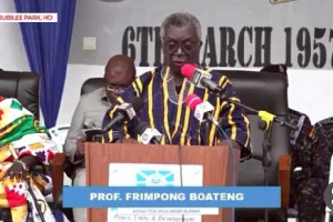 Prof. Frimpong Boateng speaking at the 2024 Yam Festival in Ho