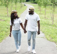 Bernard Aduse Poku and his bride to be