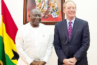 Finance Minister, Ken Ofori-Atta with Vice Chairman & President of Microsoft Corporation, Brad Smith