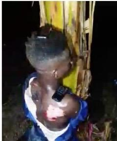 The victim was tied to a plantain tree and severely assaulted