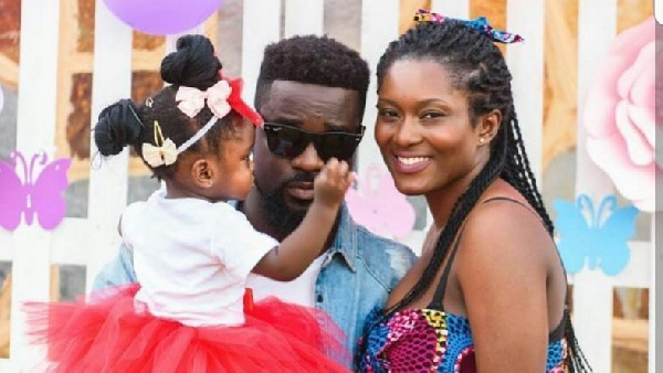 Sarkodie with his wife Tracy and their daughter