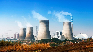 Cooling towers of atomic power plant.