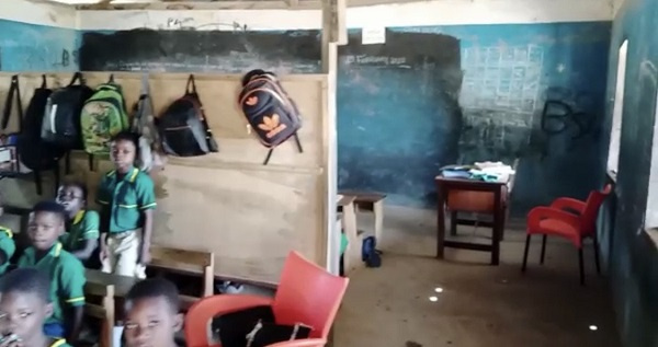 The interior of one of the  Ampabameh A.M.E Zion classroom