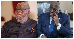 Dr. Nyaho Nyaho-Tamakloe (left), Nana Addo Dankwa Akufo-Addo (right)