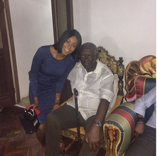 Yvonne Nelson with former President John Agyekum Kufuor