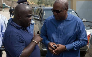 Former President John Mahama (right) and Julius Debrah