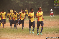 Hearts of Oak in a trainingn routine