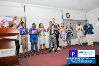 Group photo of participants at the pitch contest