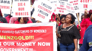 Menzgold customers during a demonstration