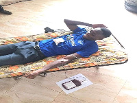 A team member during the blood donation exercise