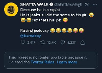 Shatta Wale's deleted post