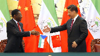 President Teodoro Obiang of Equatorial Guinea and Xi Jinping of China