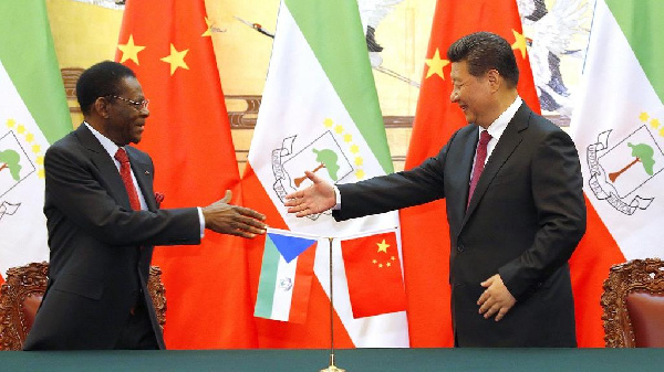 President Teodoro Obiang of Equatorial Guinea and Xi Jinping of China