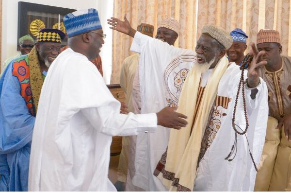 Vice-President Mahamudu Bawumia with Chief Imam Osmanu Nuhu Sharubutu and other Islam leaders