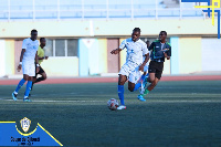 Gabriel Dadzie making a threatening attack at opponent goal