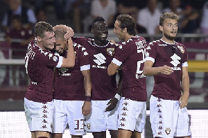 Afriyie Acquah celebrating a goal with teammates