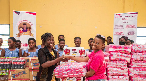 Abiana making a presentation to St. John’s Grammar Senior High School