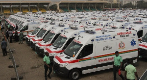 File photo of ambulances park at the Independence Square