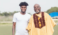 Thomas Partey with Wilfred Kwaku Osei Palmer