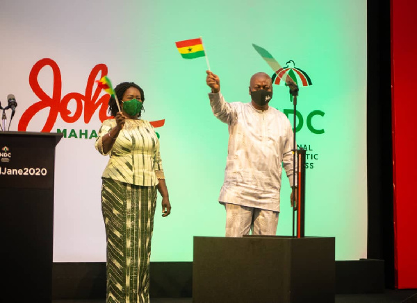 John Dramani Mahama with his running mate, Prof. Naana Jane Opoku-Agyemang