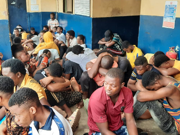 Suspected criminals in police custody