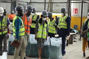 The team first visited the Sewage Systems Ghana Limited (SSGL) at Korle Lagoon