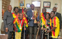 Mustapha Ussif with some of the players