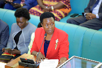 State minister for Primary Education Rosemary Seninde addressing Parliament