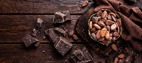 A file photo of cocoa seedlings and chocolate