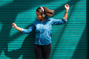 Woman Dancing Listening To Music 