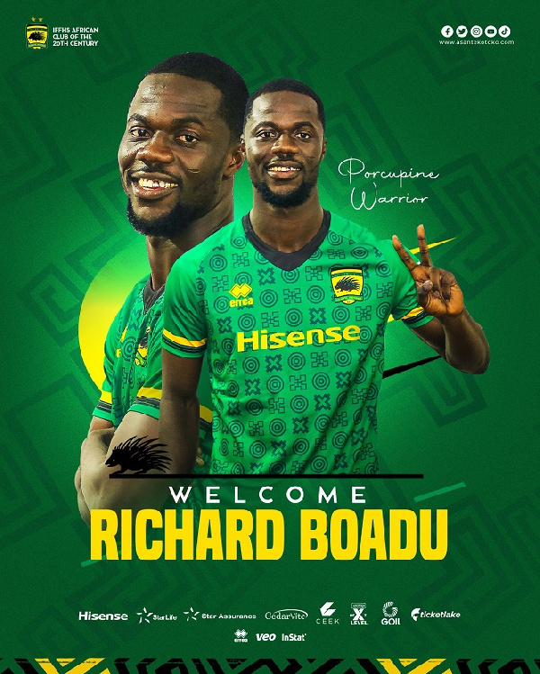 Richard Boadu joined Asante Kotoko from Medeama