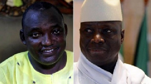 President Adama Barrow (left) and exile Yahya Jammeh