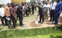 President Akufo-Addo performing the groundbreaking ceremony