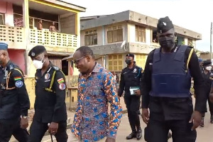 IGP. Dr. George Akuffo Dampare in the company of other police officers