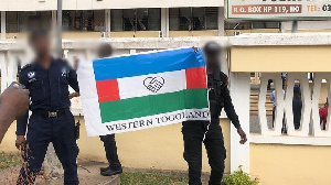 File Photo: A flag of the Western Togoland