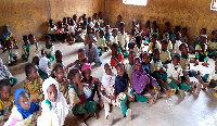 Some of the students lying on the floor