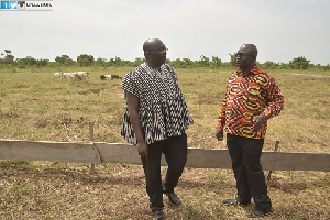 Alhaji Dr Mahamudu Bawumia visits the site marked for the construction of the Sabare Community SHS