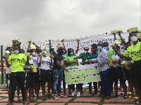 Berry Ladies FC receiving their cash prize