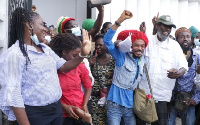 The Rastafarians jubilating after the court decision