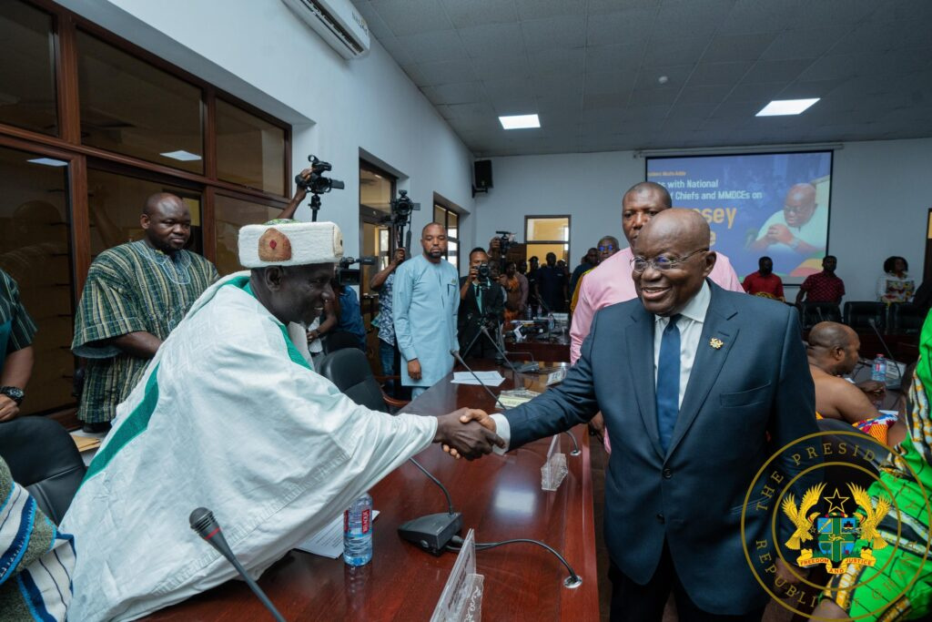 President Nana Addo Dankwa Akufo-Addo interacting with chiefs